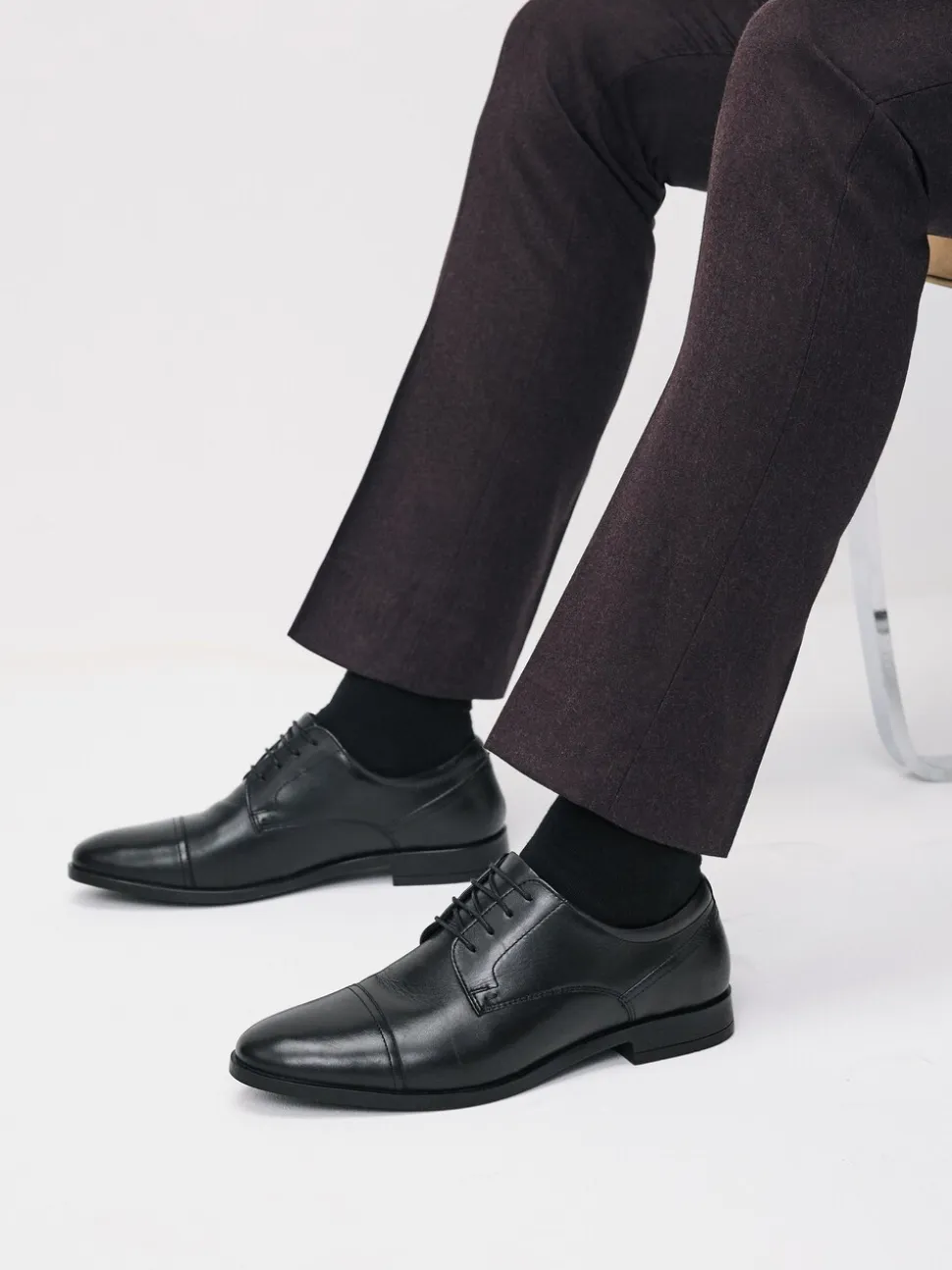 Zwart - Derby Toe Cap Shoes