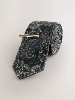 Zwart - Design stropdas en clip