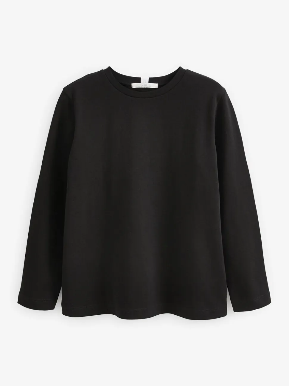 Zwart - Dik T-shirt met lange mouwen en ronde hals