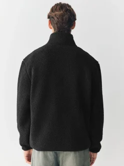 Zwart - Doorritsbare funnel Borg Fleece