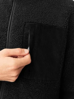 Zwart - Doorritsbare funnel Borg Fleece
