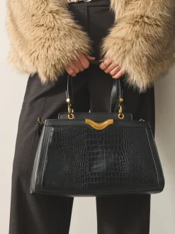 Zwart - Draagtas met structuur