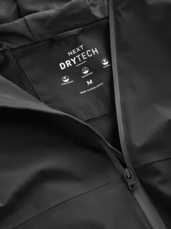 Zwart - DryTech - Waterdicht jack met capuchon