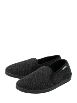 Zwart - Dunlop pantoffels met dubbele inzet voor heren