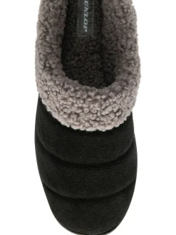 Zwart - Dunlop Suede Mule Slippers