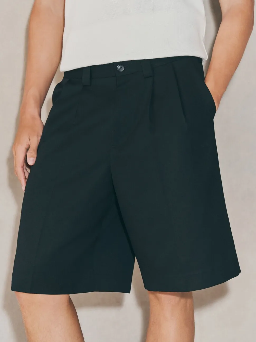 Zwart - EDIT Baggy Fit Formal Shorts