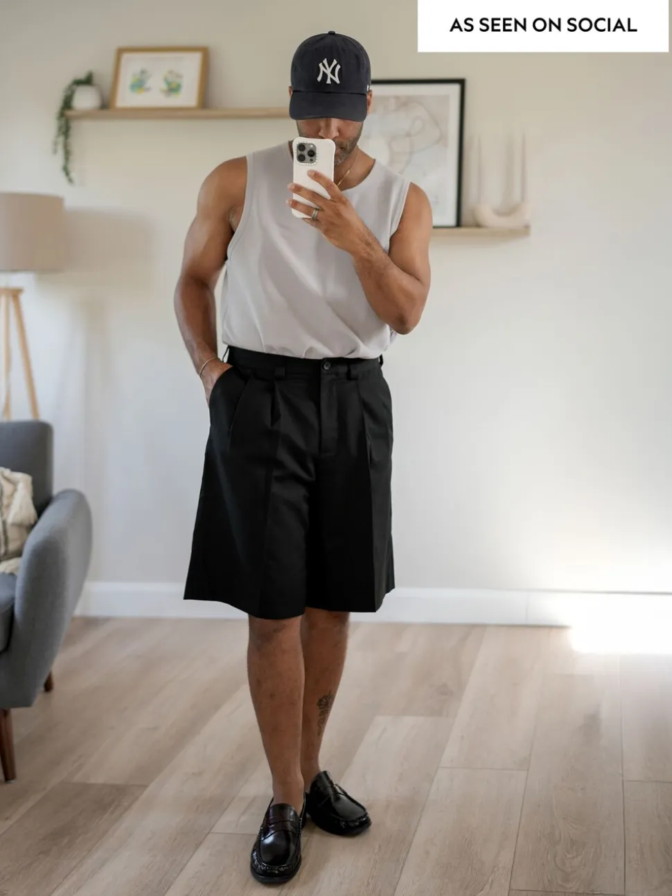 Zwart - EDIT Baggy Fit Formal Shorts