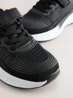 Zwart - Elastische sneakers met veters