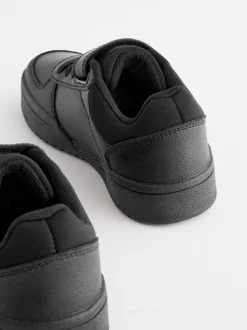 Zwart - Elastische vetersneakers voor school met 1 bandje