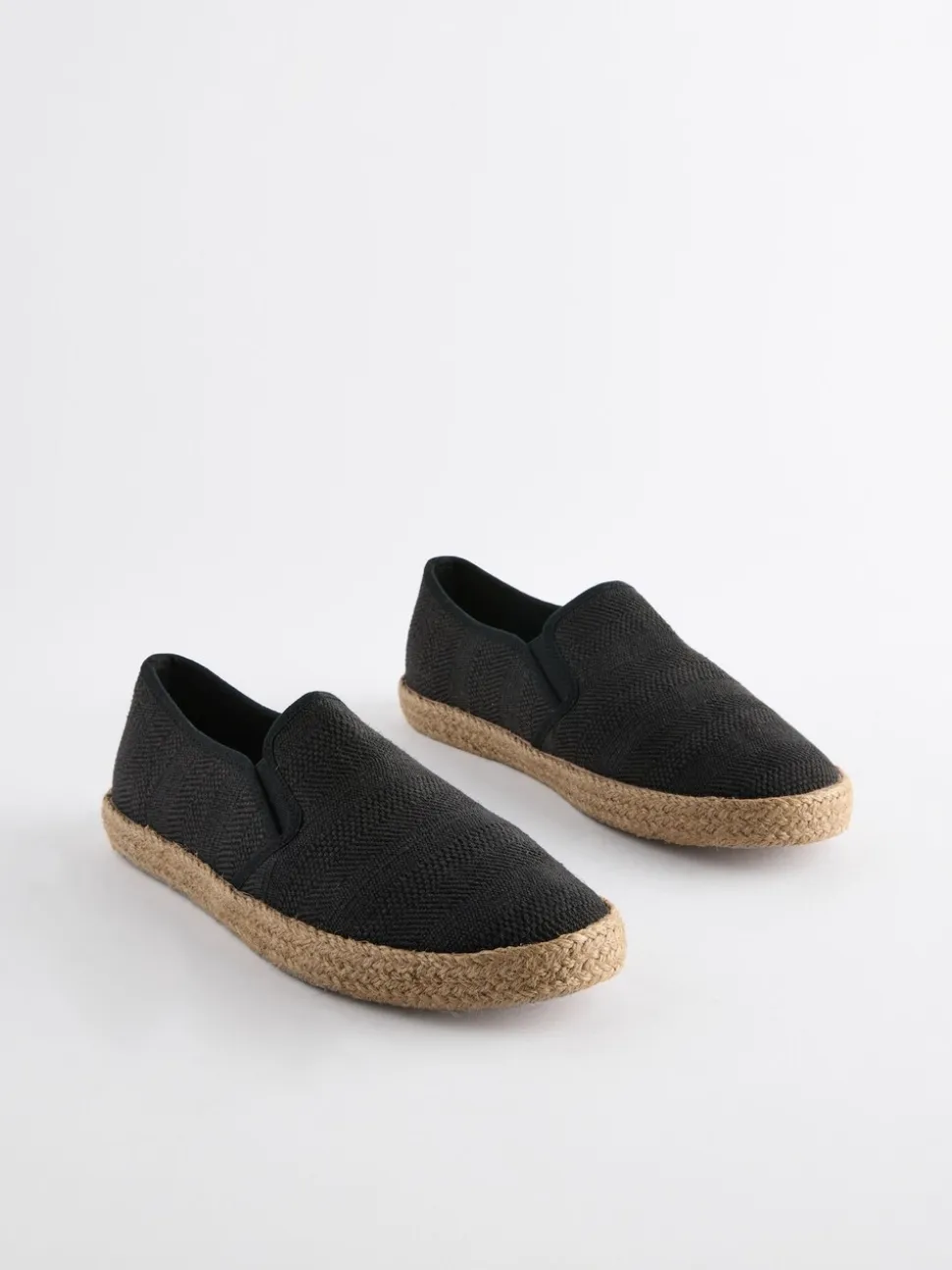 Zwart - Espadrilles met textuur