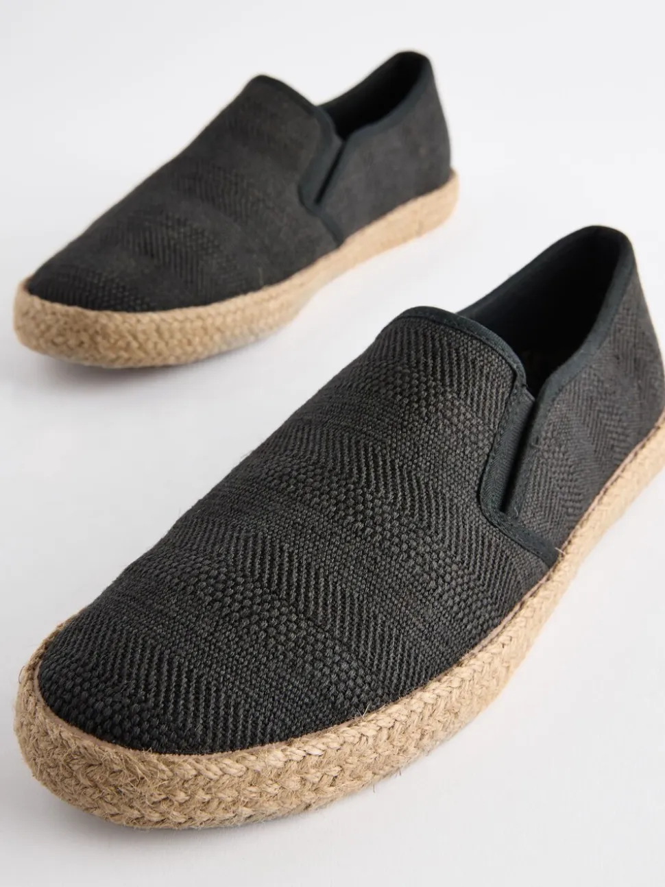 Zwart - Espadrilles met textuur