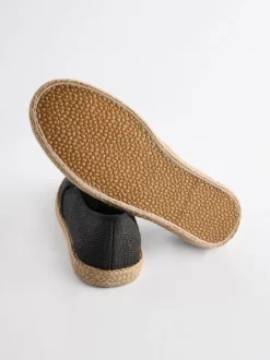 Zwart - Espadrilles met textuur
