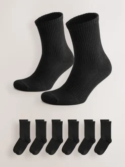 Zwart - Essential set van 6 paar sportsokken