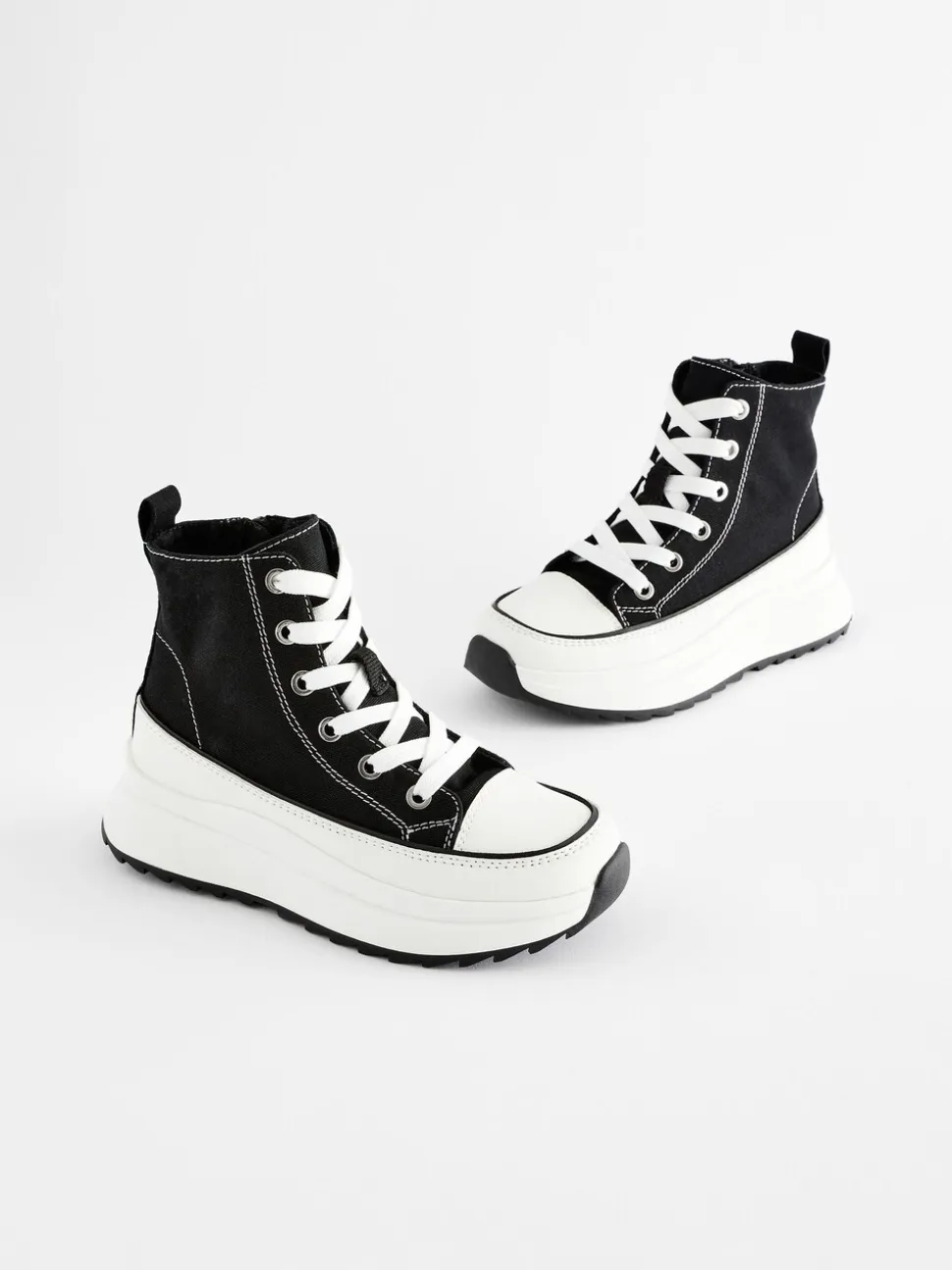 Zwart - Extra Chunky Lace-Up With Zip Trainers