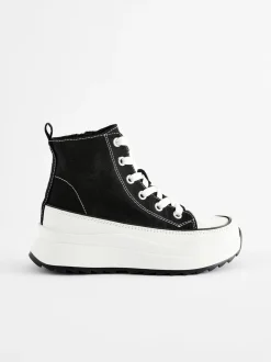 Zwart - Extra Chunky Lace-Up With Zip Trainers