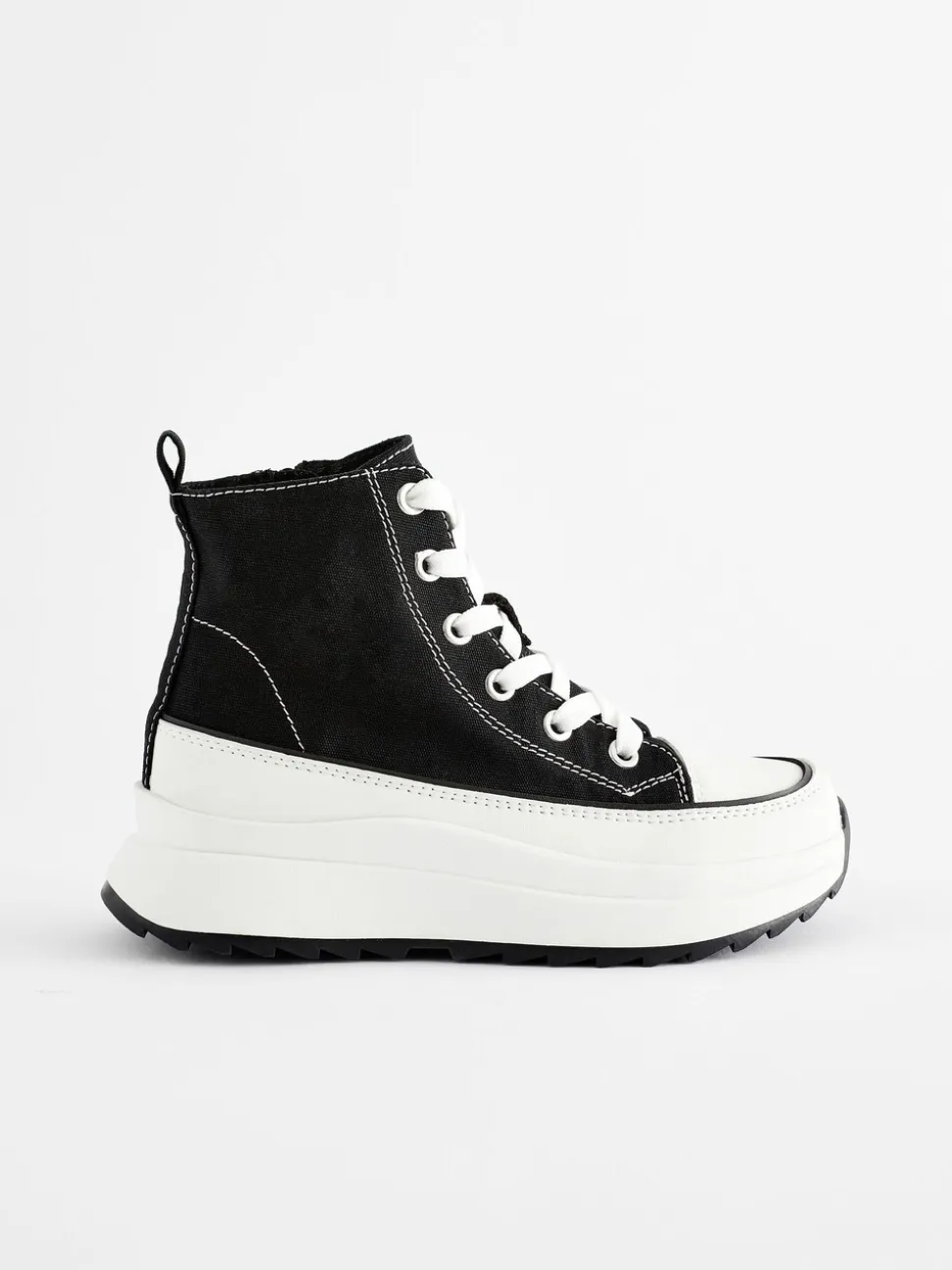 Zwart - Extra Chunky Lace-Up With Zip Trainers