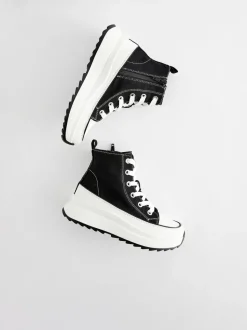 Zwart - Extra Chunky Lace-Up With Zip Trainers