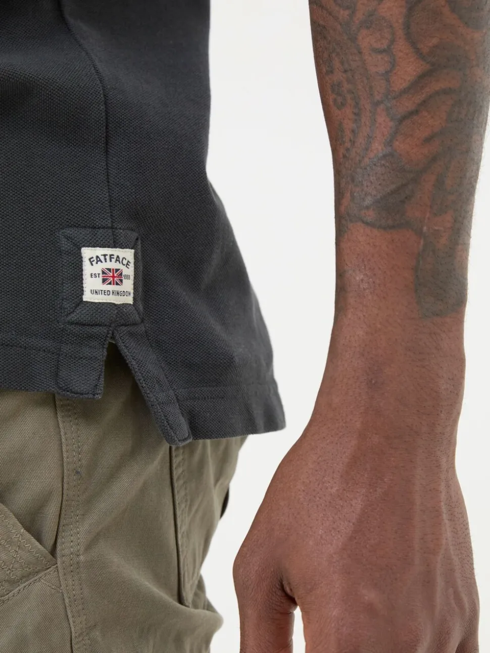 Zwart - FatFace - Piqué polo met korte mouwen