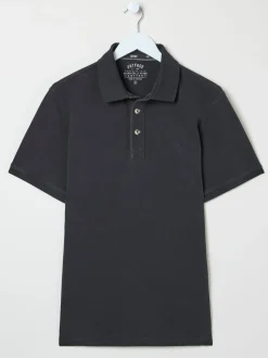Zwart - FatFace - Piqué polo met korte mouwen