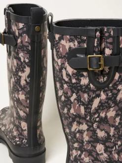 Zwart - FatFace Rubber Printed Welly
