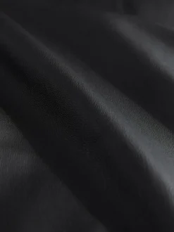 Zwart - Faux Leather Jort Trousers