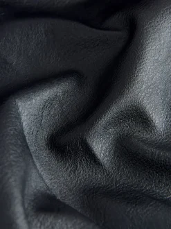 Zwart - Faux Leather Midi Kilt Skirt