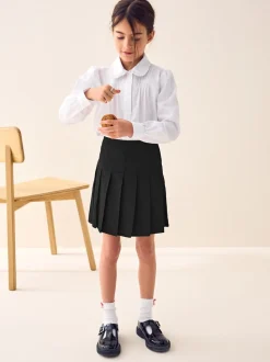 Zwart - Fietsshort en geplooide rok set (3-17jr)