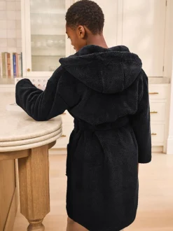 Zwart - Fleece badjas (1,5-16jr)