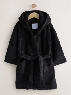 Zwart - Fleece badjas (1,5-16jr)