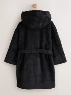 Zwart - Fleece badjas (1,5-16jr)