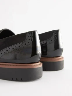 Zwart - Forever Comfort® - Loafers met brogue-details en dikke zool