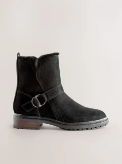 Zwart - Forever Comfort® Faux Fur Hardware Ankle Boots