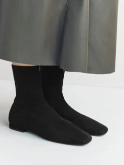 Zwart - Forever Comfort® Flat Sock Ankle Boots