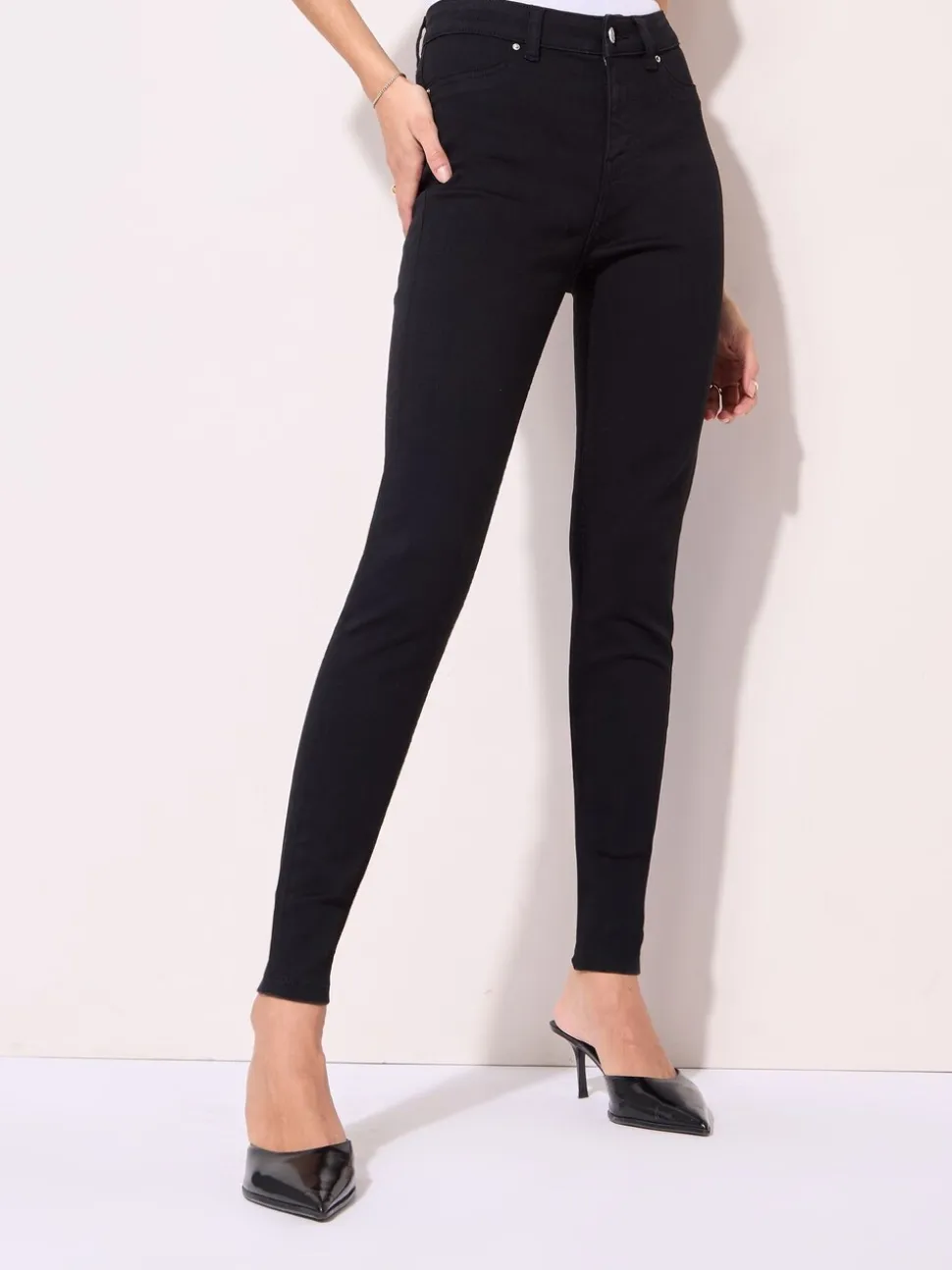 Zwart - Friends Like These jegging met hoge taille