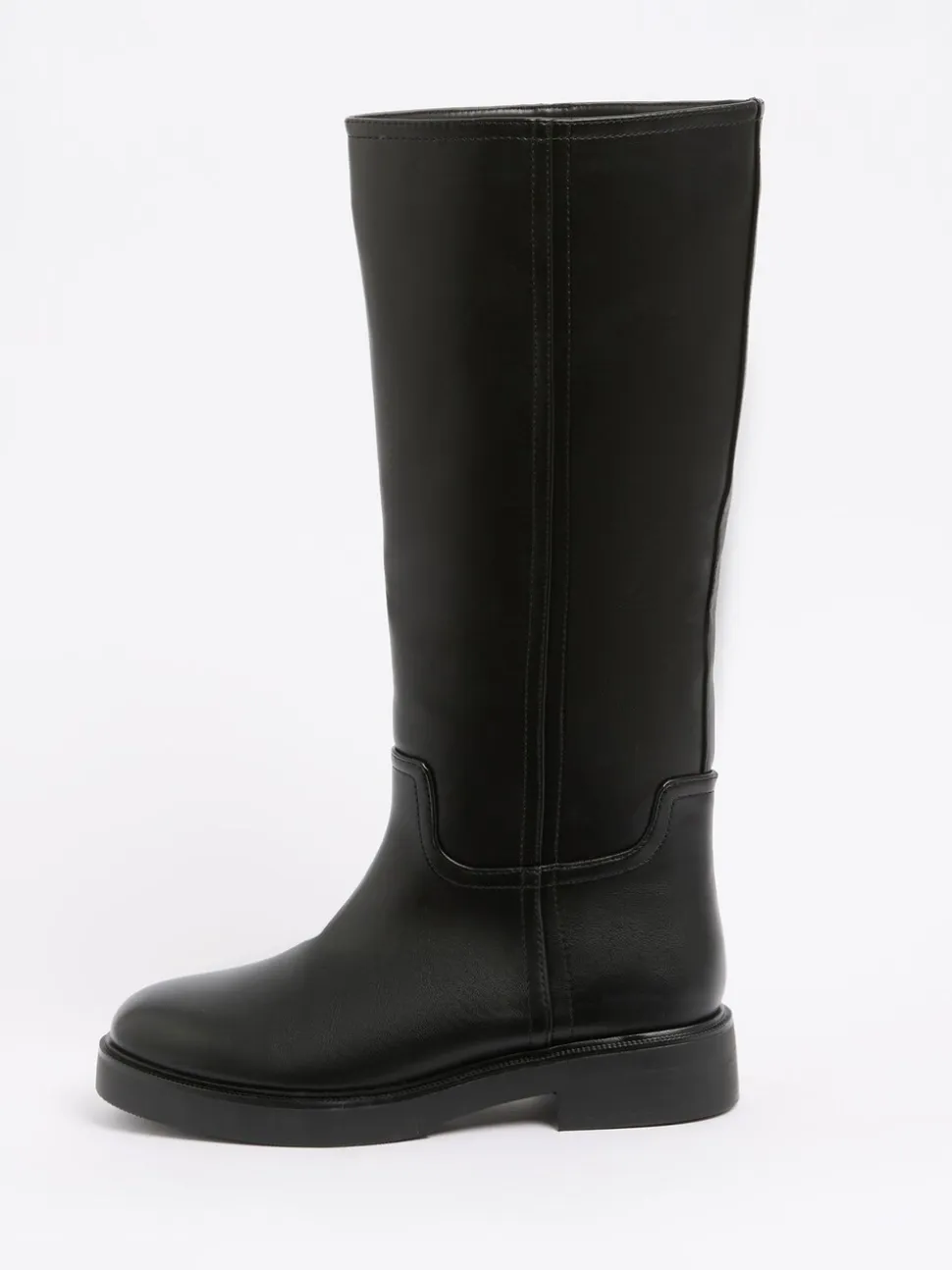 Zwart - Friends Like These Faux Leather Casual Flat Pull On Knee High Long Riding Boots