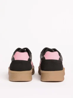 Zwart - Friends Like These Lace Up Retro Gumsole Sports Trainers