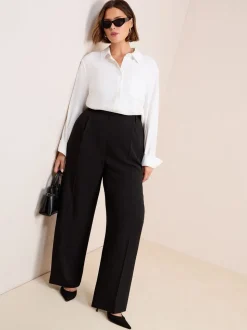 Zwart - Friends Like These Premium broek met wijde pijpen en elastiek aan de achterkant