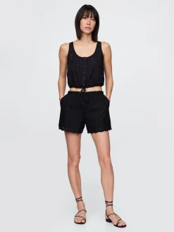 Zwart - Gap hoge taille eyelet easy shorts