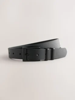 Zwart - Geklede leren riem