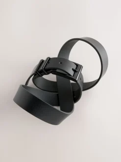 Zwart - Geklede leren riem