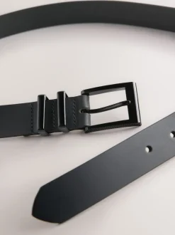 Zwart - Geklede leren riem