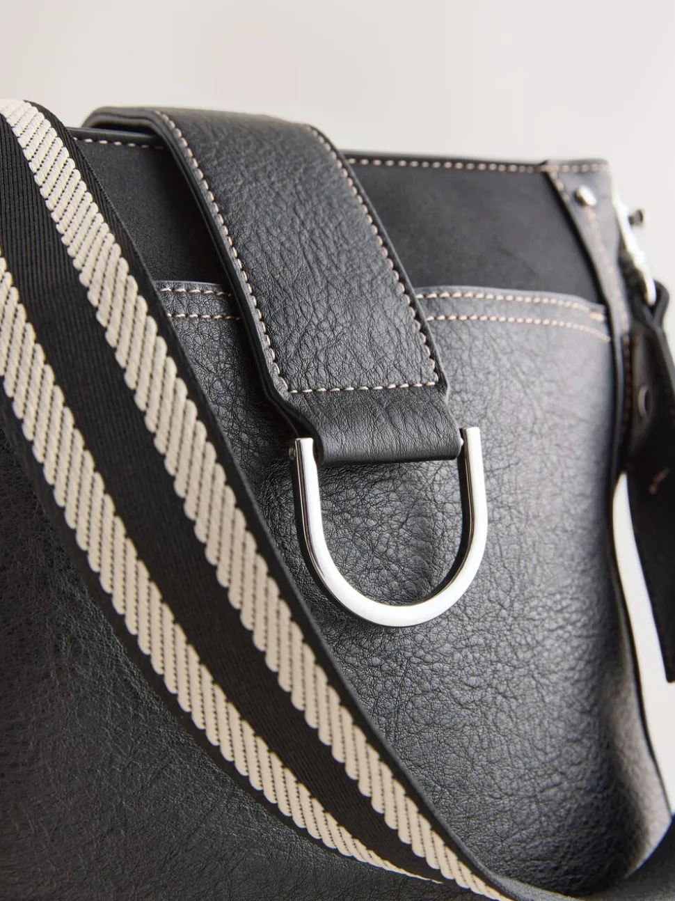 Zwart - Gestructureerde Messenger-tas