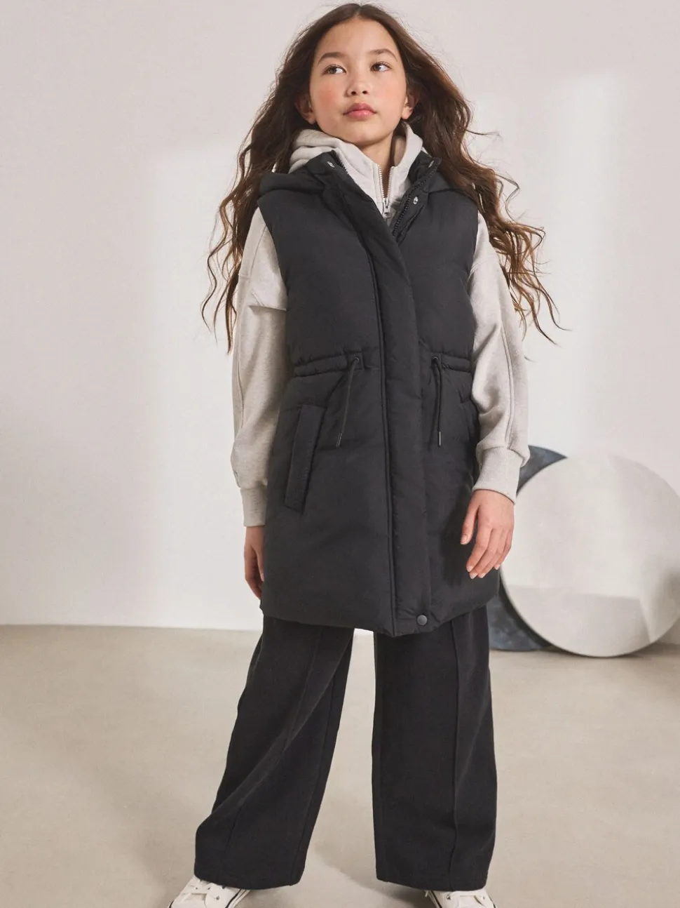 Zwart - Gewatteerde bodywarmer (3 - 16 jr)