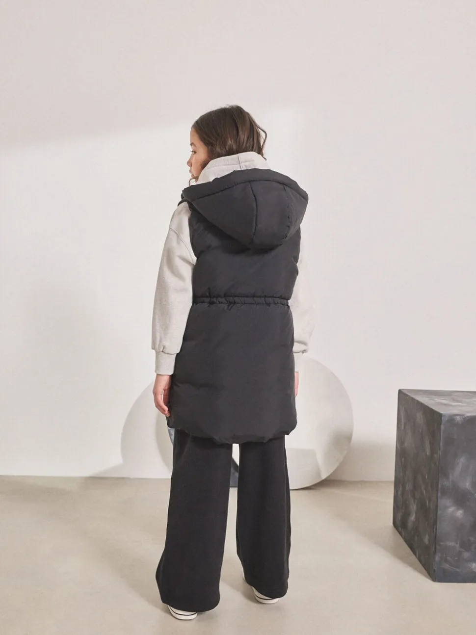 Zwart - Gewatteerde bodywarmer (3 - 16 jr)