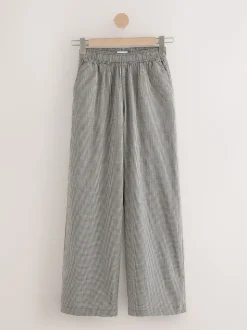 Zwart - Gingham Wide Leg Trousers