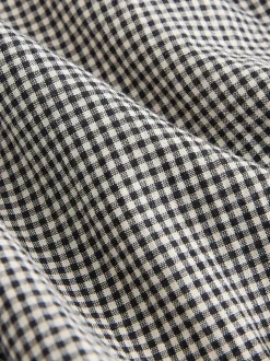 Zwart - Gingham Wide Leg Trousers