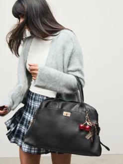 Zwart - Grote shopper met bedeltjes
