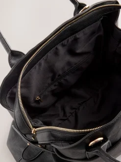 Zwart - Grote shopper met bedeltjes