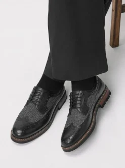Zwart - Heritage brogue-schoenen