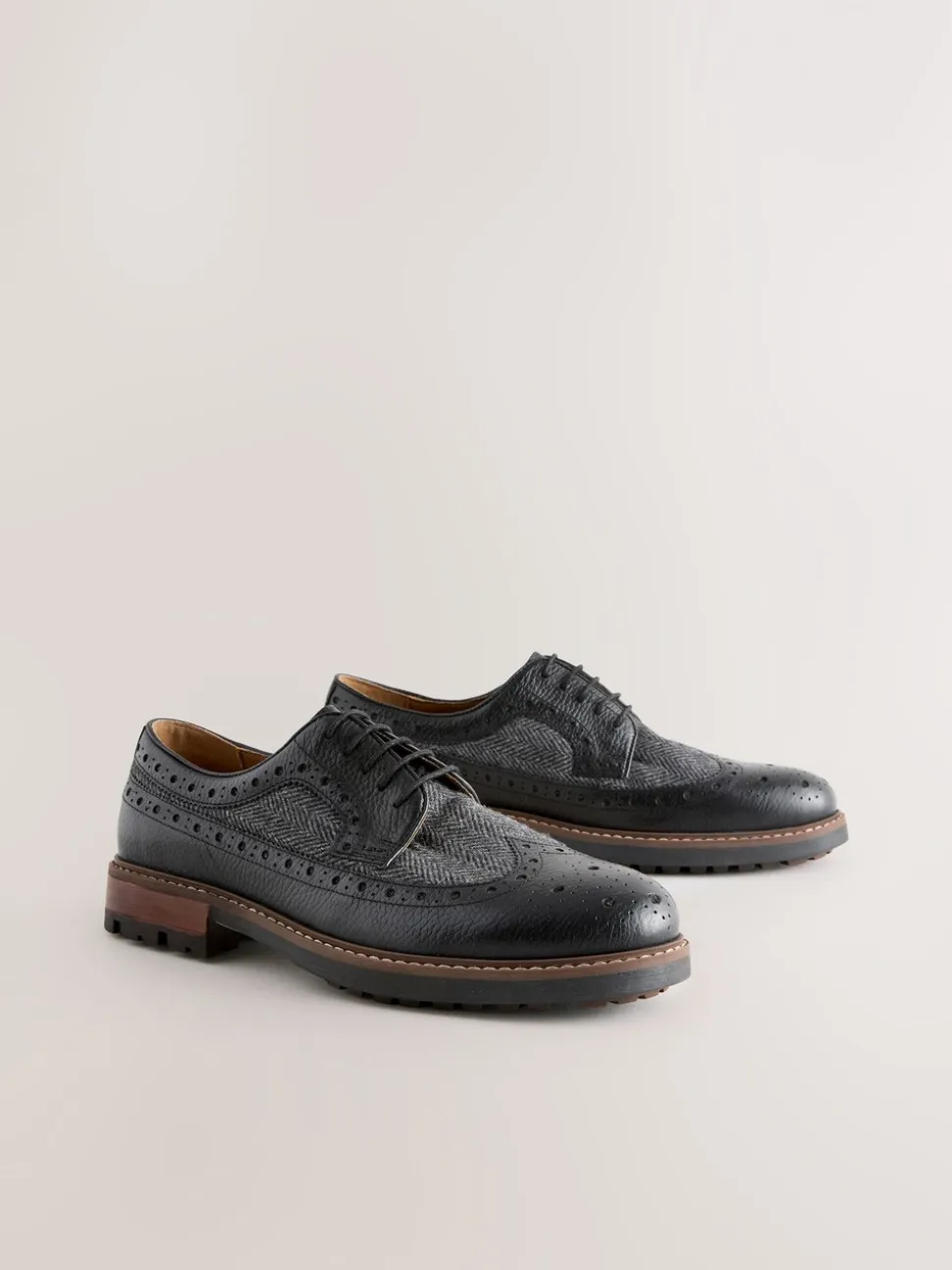 Zwart - Heritage brogue-schoenen